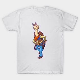 Cartoon Cowboy Alpaca T-Shirt